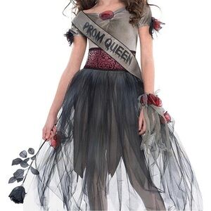 Halloween girls costume- dead prom queen zombie 8-10